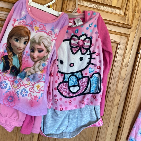 Girls 10-12 pajama sets -4 pair all same size. Bottoms and matching tops. - Picture 2 of 8